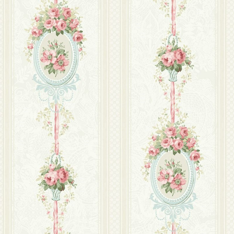 Purchase FS50404 Spring Garden Cameo Stripe by Wallquest Wallpaper