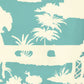 Sample 301980W Paradise Background, Turquoise On Off White by Quadrille Wallpaper