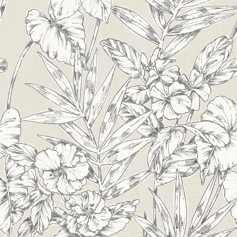 Shop NUS3145 Grey Cayman Botanical Peel and Stick by Wallpaper