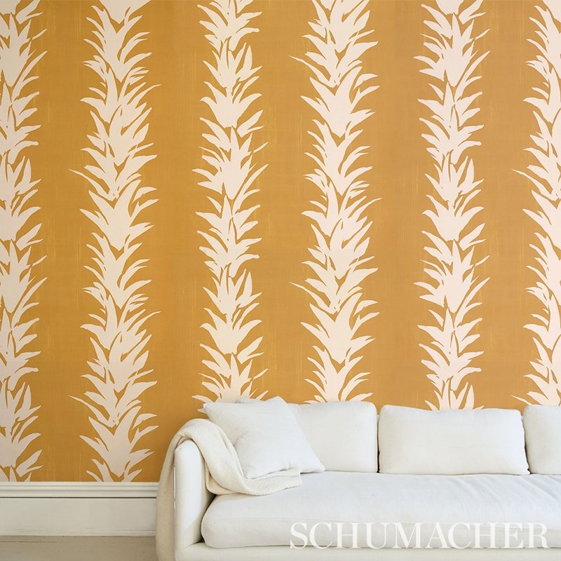 Purchase 5013662 White Lotus Deep Yellow Schumacher Wallcovering Wallpaper