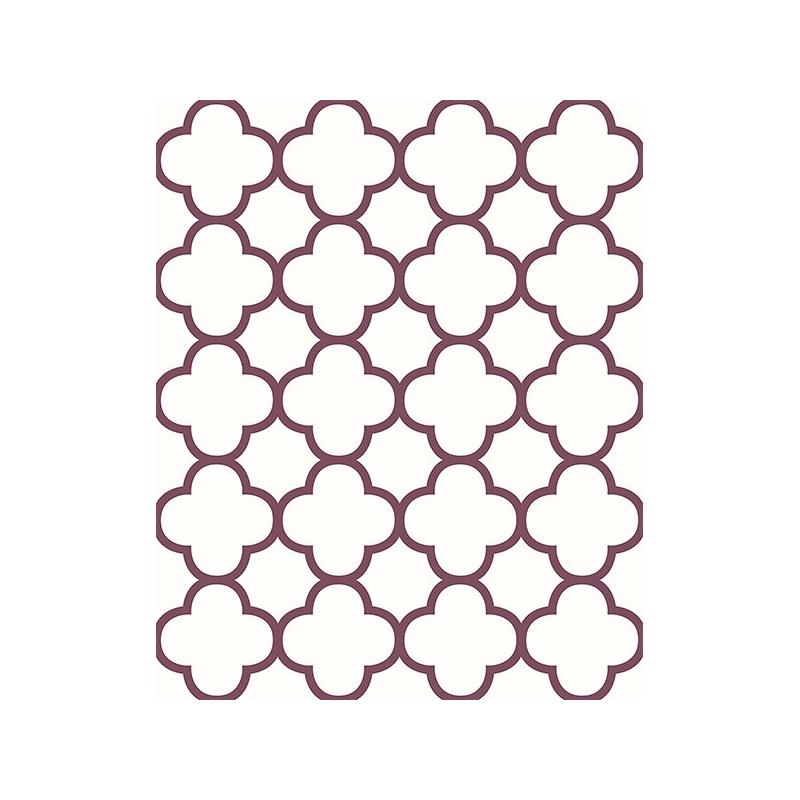 Sample 2625-21859 Symetrie, Origin Burgundy Quatrefoil  by A Street Prints