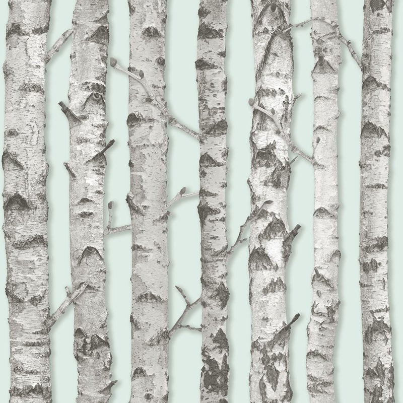 Buy DD138890 Design Department Merman Mint Birch Tree Wallpaper Mint Brewster
