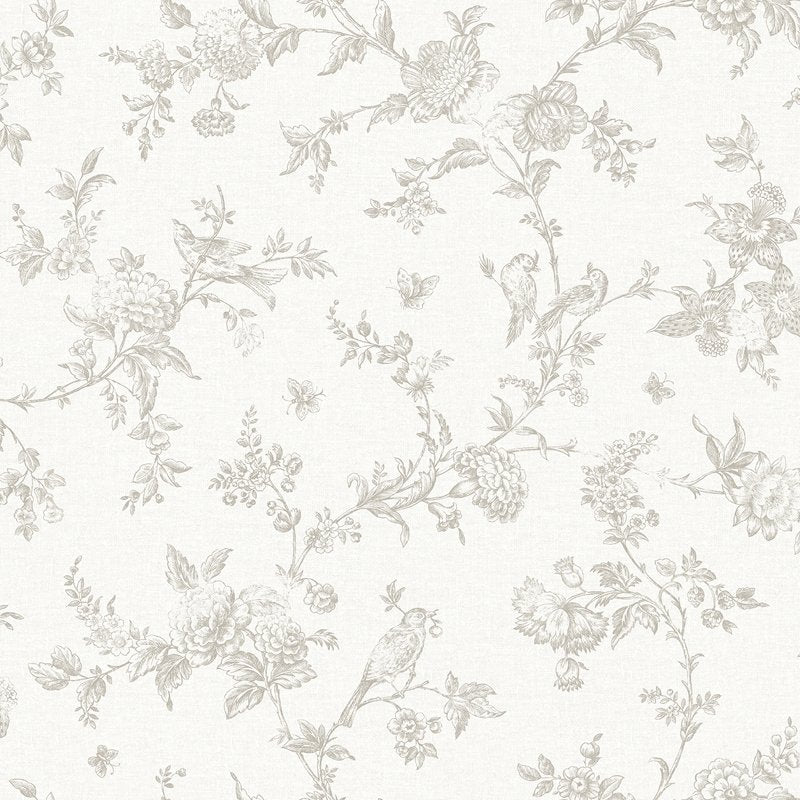 Shop 4072-70063 Delphine Nightingale Taupe Floral Trail Wallpaper Taupe by Chesapeake Wallpaper
