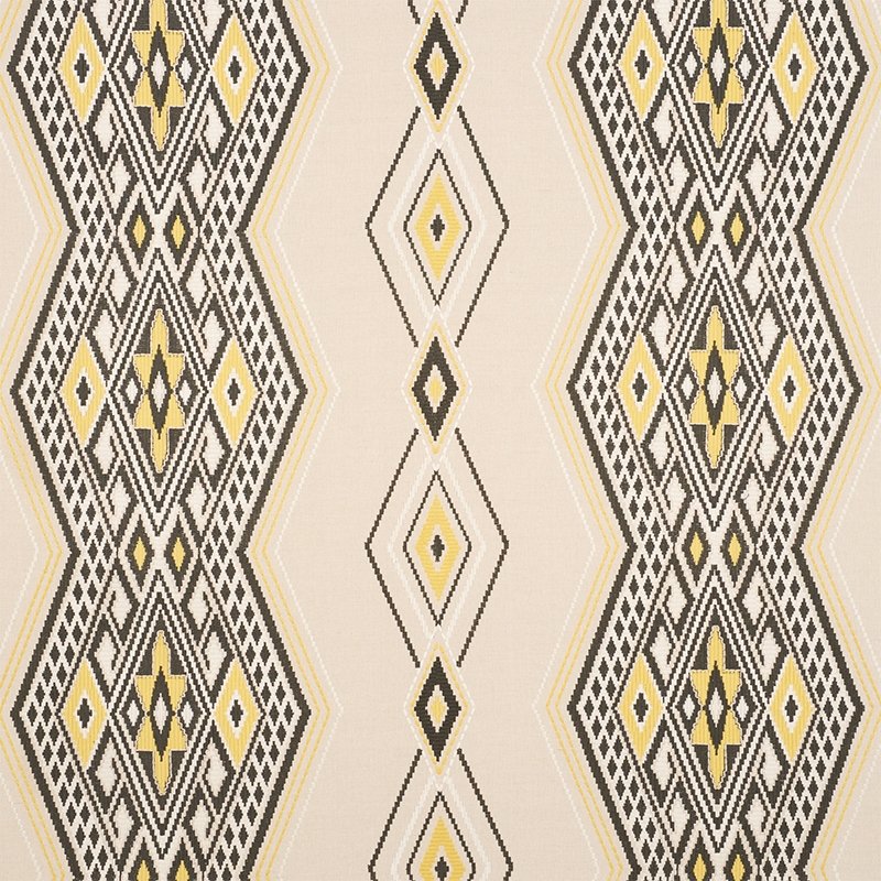 Purchase sample of 78152 Bayeta Embroidery, Yellow & Neutral by Schumacher Fabric