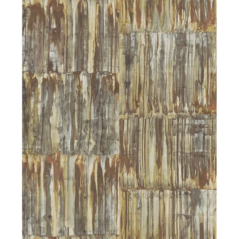 Sample 2922-24063 Trilogy, Patina Brass Faux Metal Panels by A-Street Prints Wallpaper