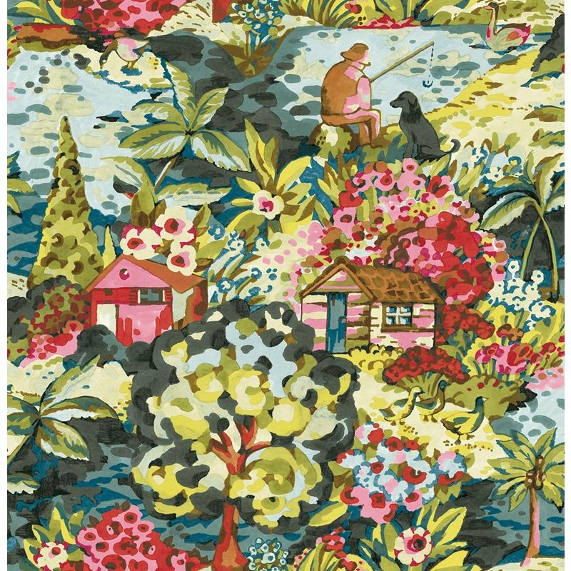 Sample CBS4503 Caroline et Bettina, Multi le Forestier Peel and Stick Wallpaper by NuWallpaper