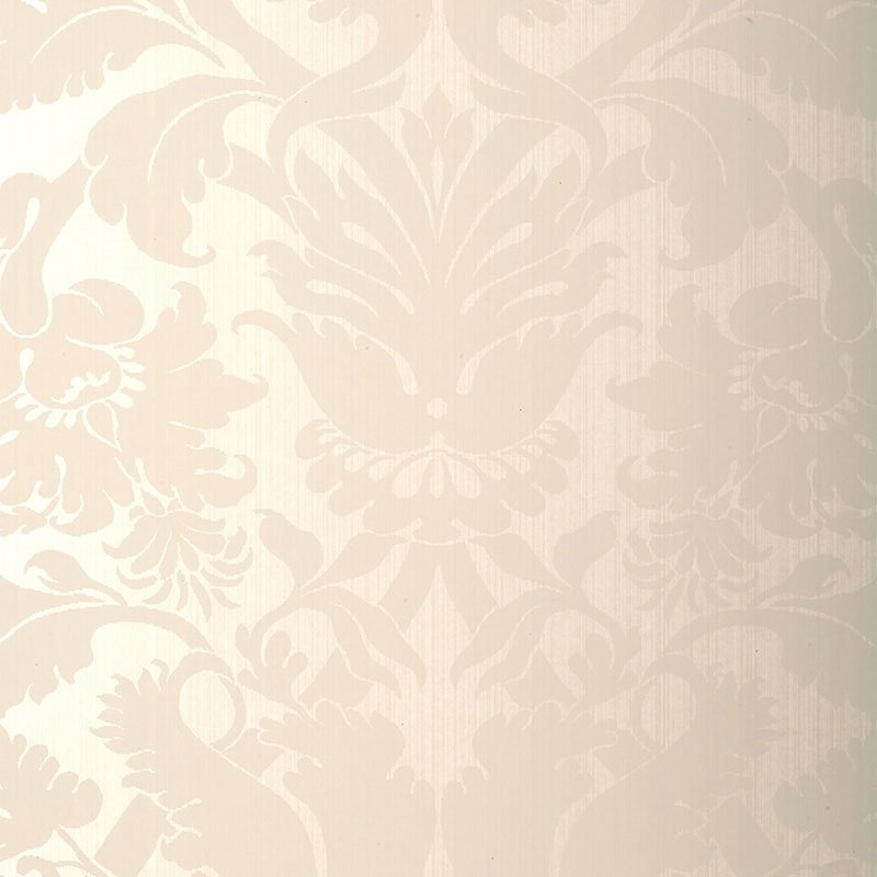 529190 | Fiorella Damask, Pearl - Schumacher Wallpaper
