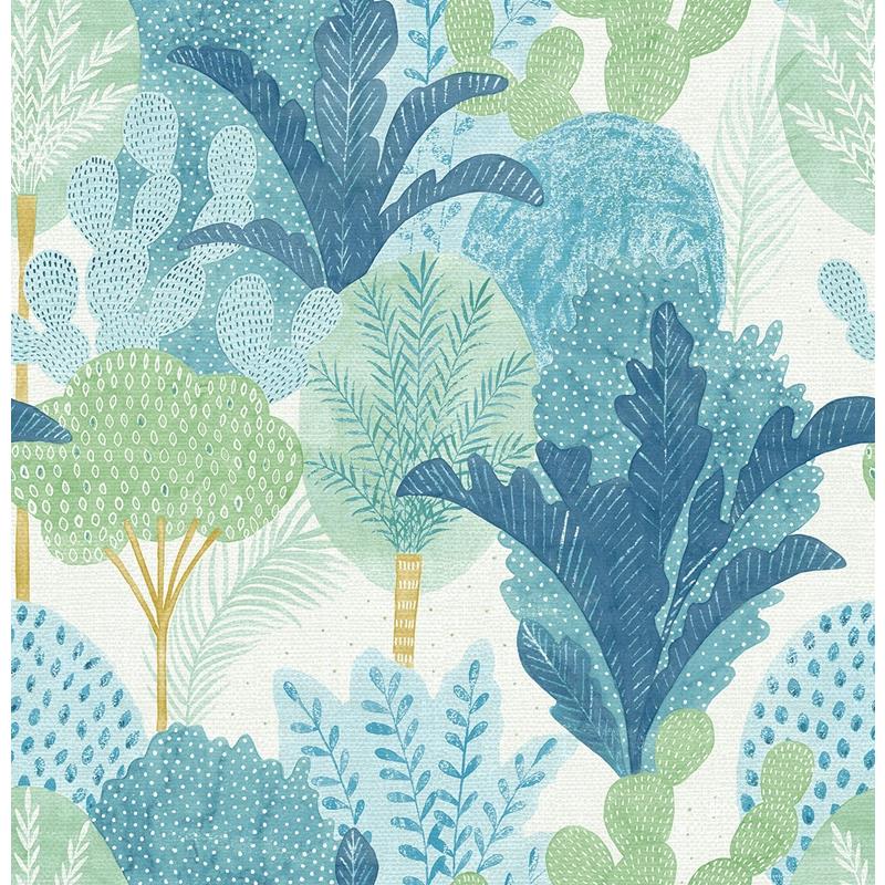 Sample 2969-26045 Pacifica, Ari Teal Desert Oasis by A-Street Prints Wallpaper