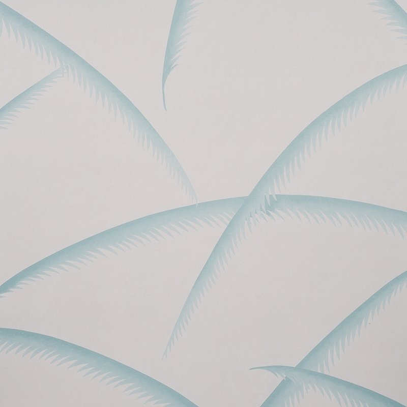 Acquire 5013300 Deco Palms Seaglass Schumacher Wallcovering Wallpaper