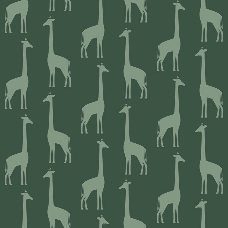 Looking 4060-139061 Fable Vivi Teal Giraffe Wallpaper Teal by Chesapeake Wallpaper