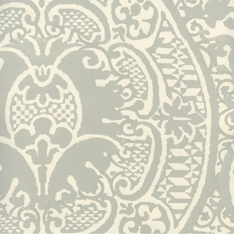 Sample 352000W-03OWP Veneto, Gray On Off White by Quadrille Wallpaper