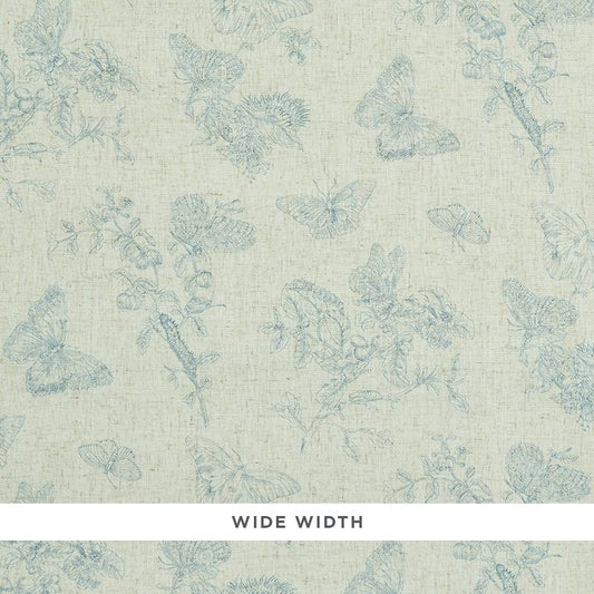 Purchase 5011831 Baudin Butterfly Linen Blue Schumacher Wallcovering Wallpaper