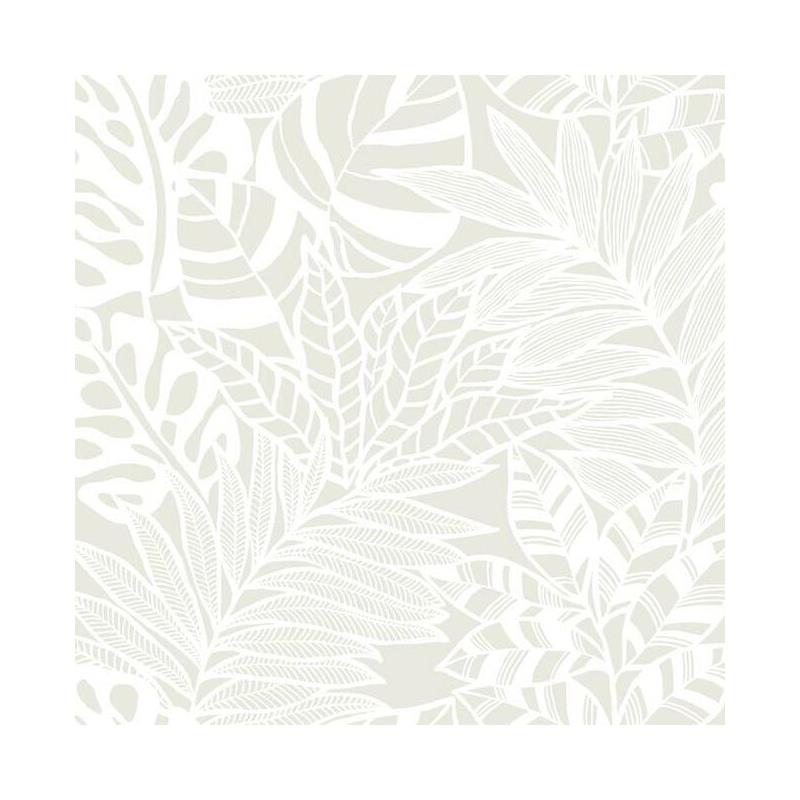 Sample SS2573 Silhouettes, Jungle Leaves White York Wallpaper