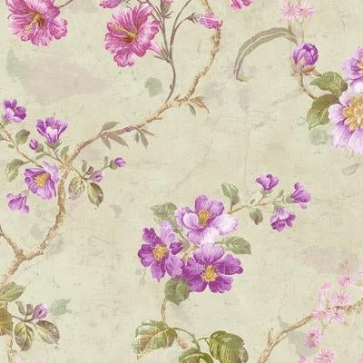 Save FI91109 Fleur Purples Floral by Seabrook Wallpaper