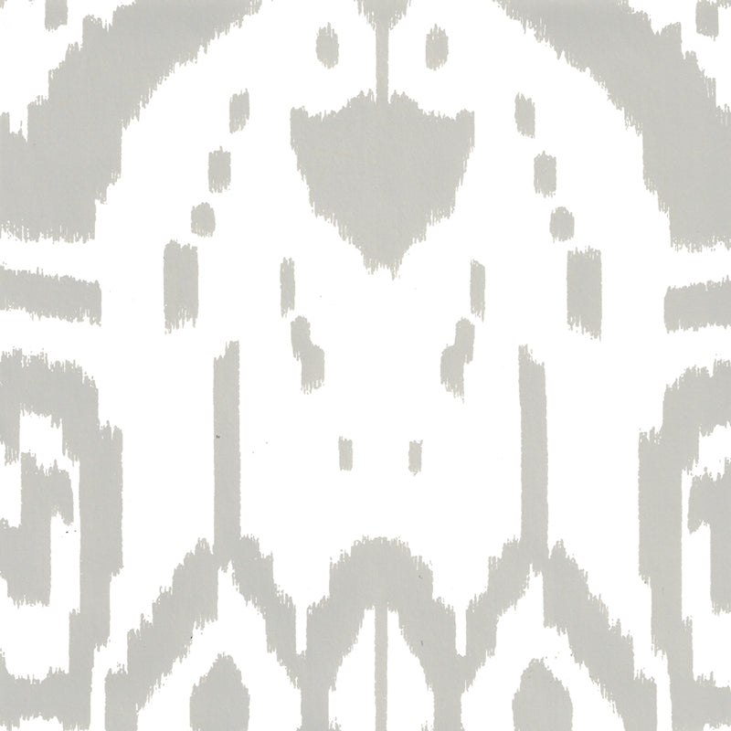Sample 6460-16WP Island Ikat, Gray on White by Quadrille Wallpaper