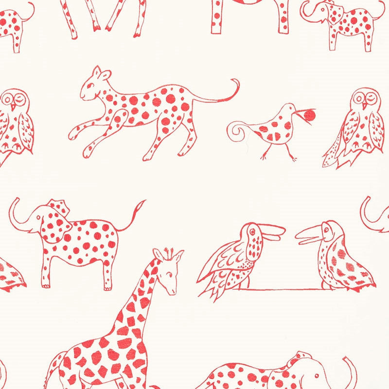 Purchase sample of 66253 Jungle Jubilee, Punch by Schumacher Fabric