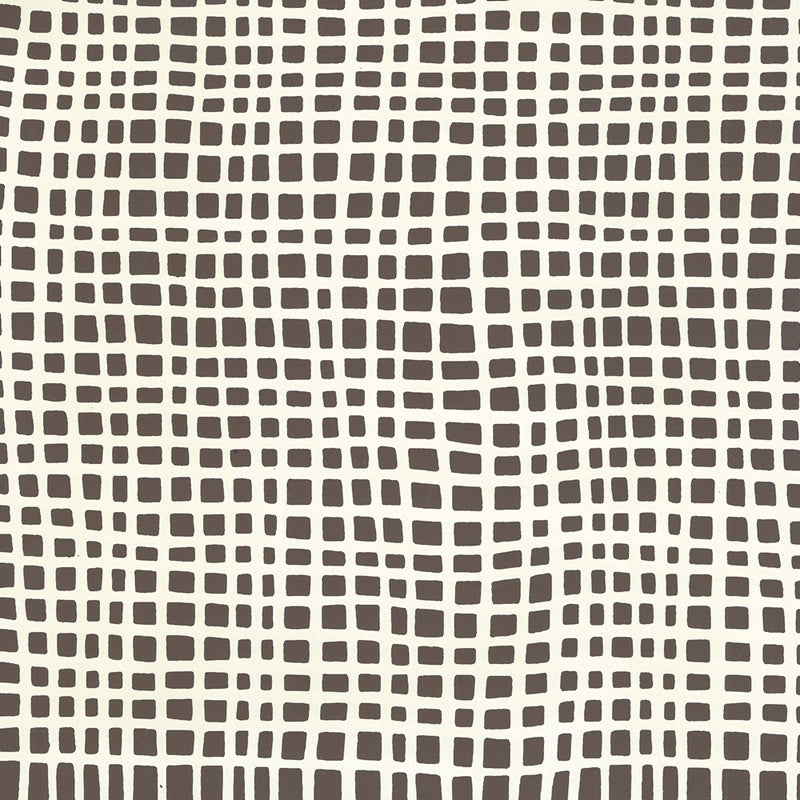 Sample AP403-11 Criss Cross, Brown on Off White by Quadrille Wallpaper