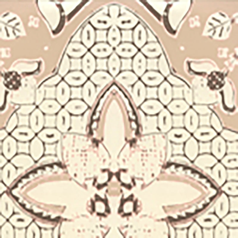 Sample 6430-04WP New Batik, Taupe Brown on Off White by Quadrille Wallpaper