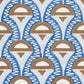 Find 5012081 Abelino Blue and Brown Schumacher Wallcovering Wallpaper
