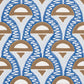 Find 5012081 Abelino Blue and Brown Schumacher Wallcovering Wallpaper