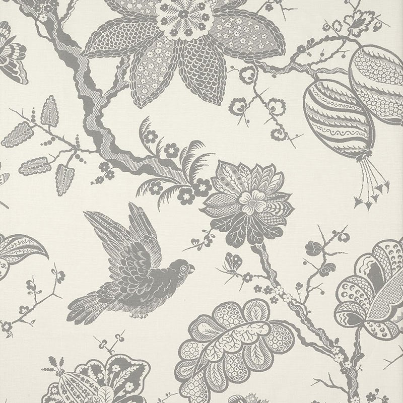 Purchase sample of 174371 Bali Vine, Charcoal by Schumacher Fabric