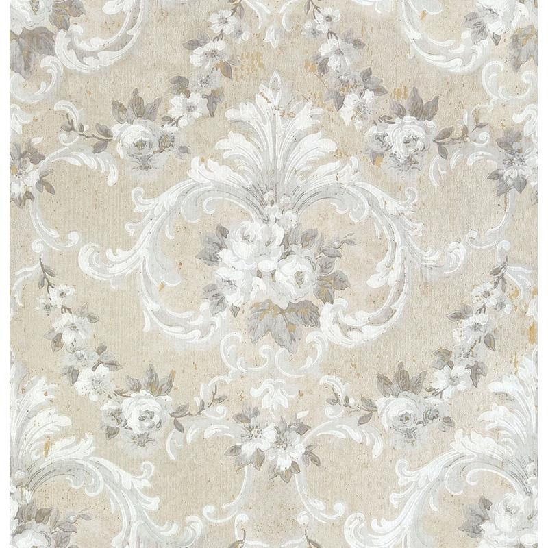 Save on AST4064 Zio and Sons This Old Hudson Natural Neutral Rose Damask Neutral A-Street Prints Wallpaper