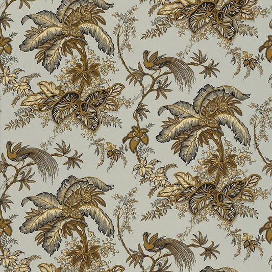 Shop 5004052 Coconut Grove Aqua Tan Schumacher Wallpaper