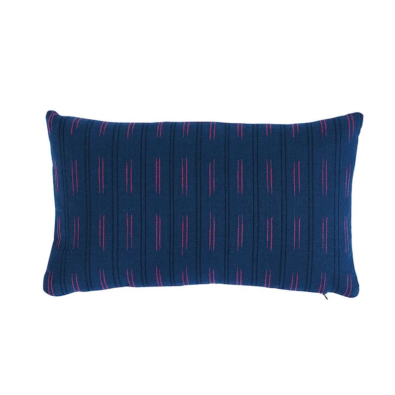 So7858114 | Ainsley Stripe I/O Pillow, Navy - Schumacher Pillows