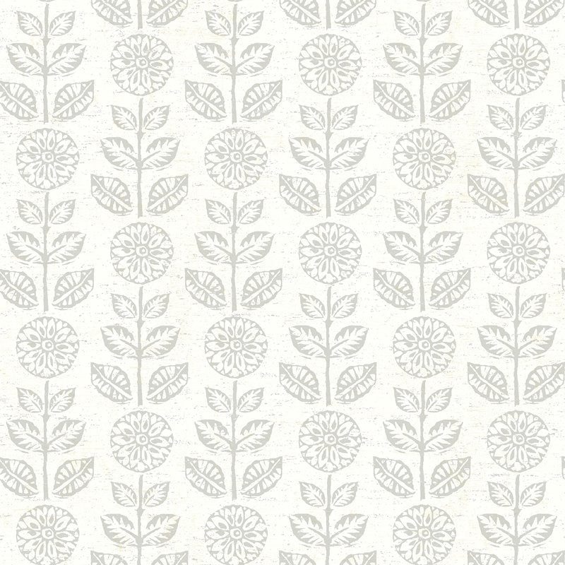 Purchase 2904-13514 Fresh Start Kitchen & Bath Dolly Taupe Folk Floral Wallpaper Taupe Brewster
