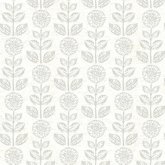 Purchase 2904-13514 Fresh Start Kitchen & Bath Dolly Taupe Folk Floral Wallpaper Taupe Brewster
