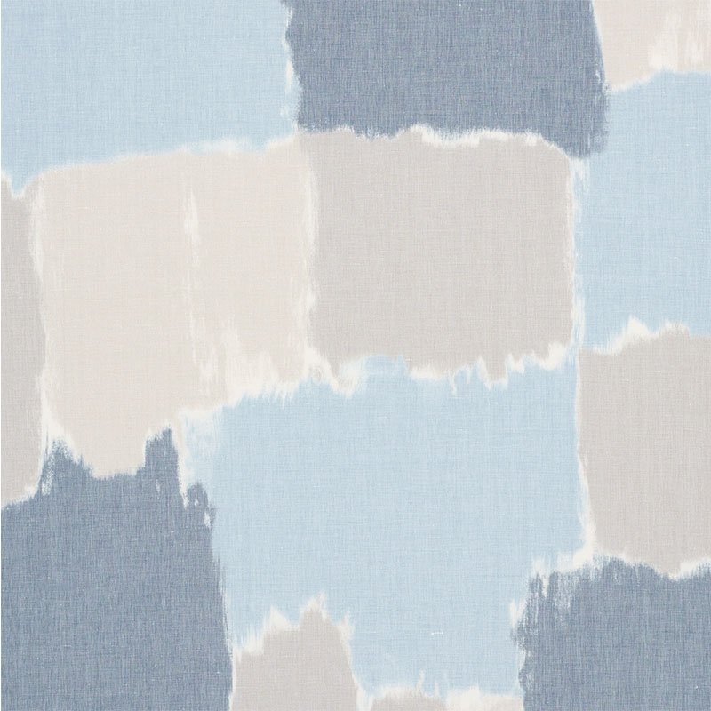 Purchase sample of 178471 Colorblock Ikat, Denim by Schumacher Fabric