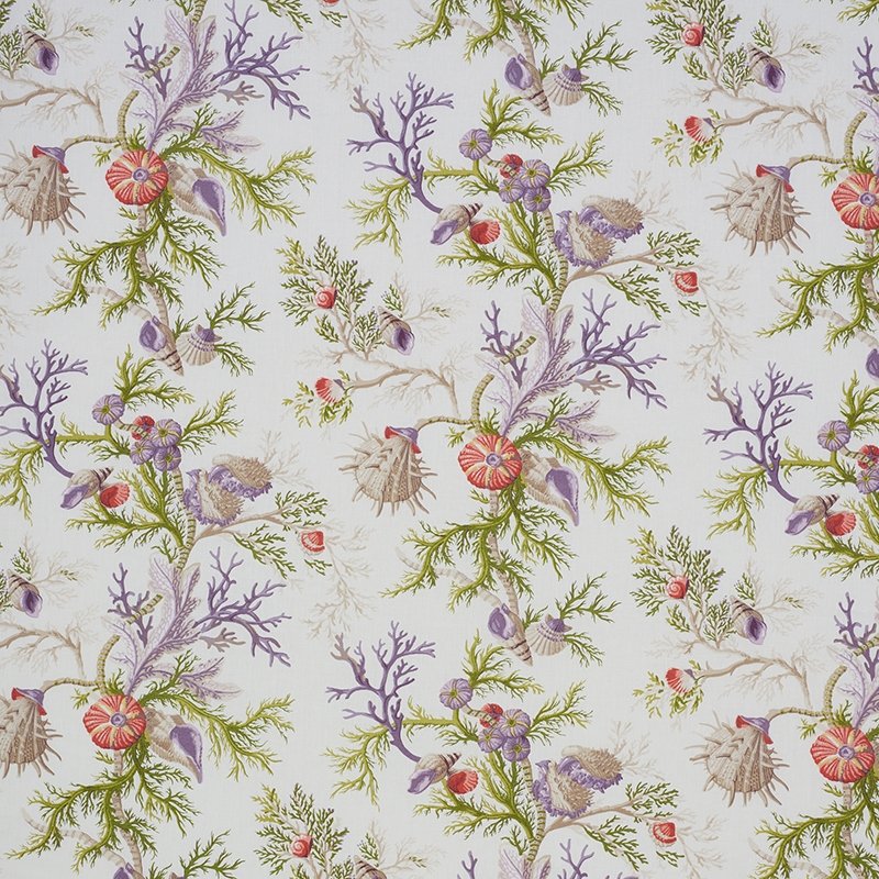 Purchase sample of 178762 Del Tesoro, Purple & Coral by Schumacher Fabric