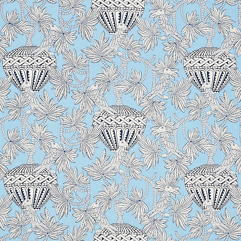 Purchase sample of 179941 Santarem, Sky by Schumacher Fabric