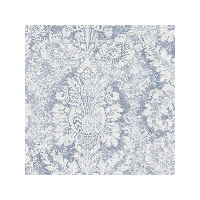 Sample AF37714 Flourish Abby Rose 4, Blue Valentine Damask Wallpaper by Norwall