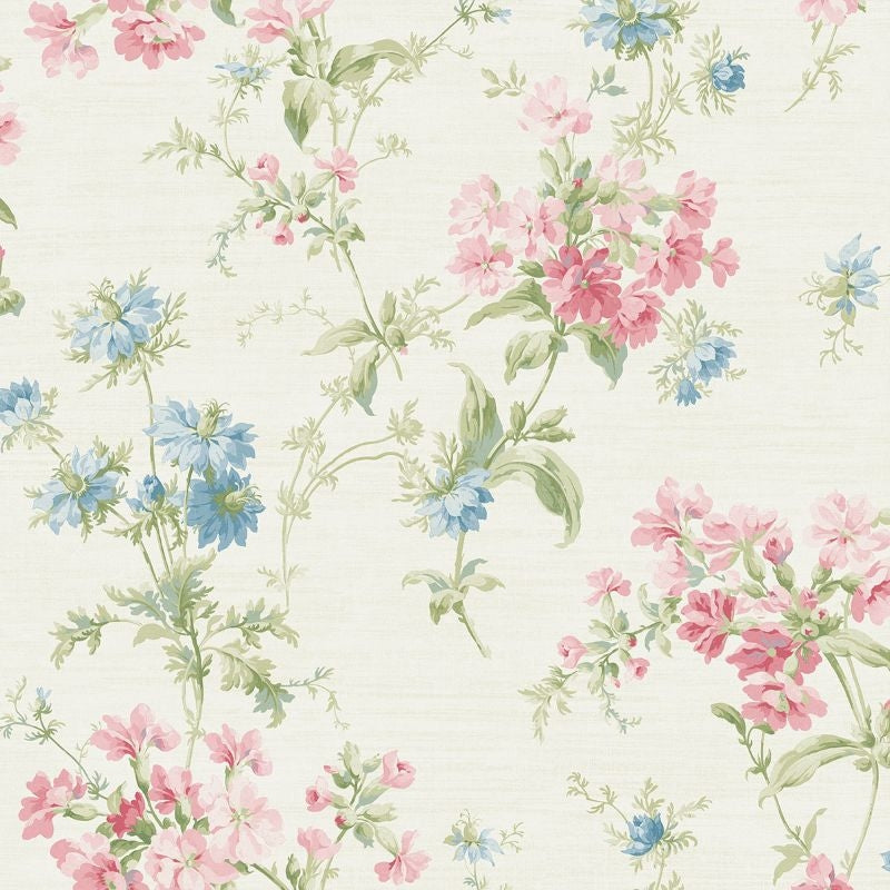 Acquire RV20304 Summer Park Tossed Floral by Wallquest Wallpaper