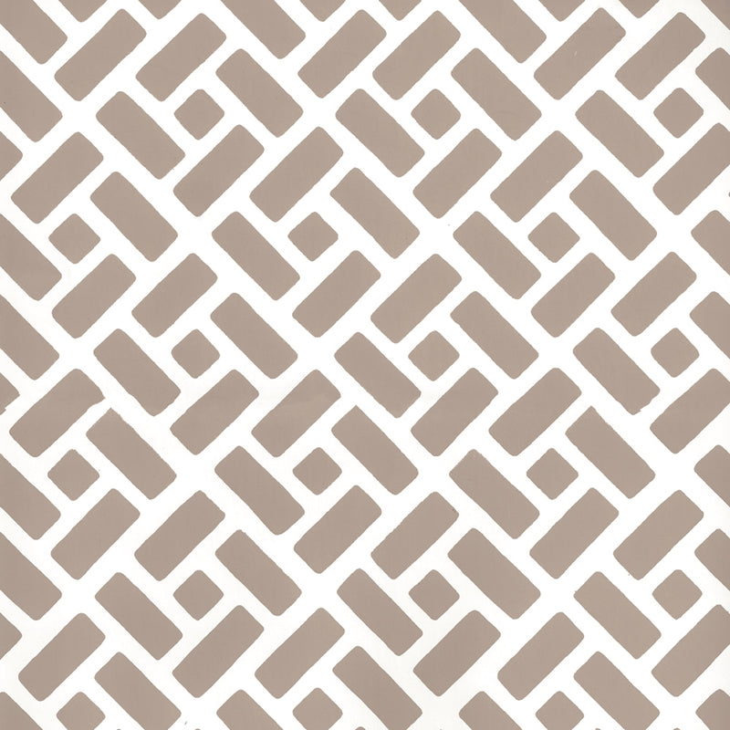 Sample 6990WP-02W Edo, Beige on White by Quadrille Wallpaper