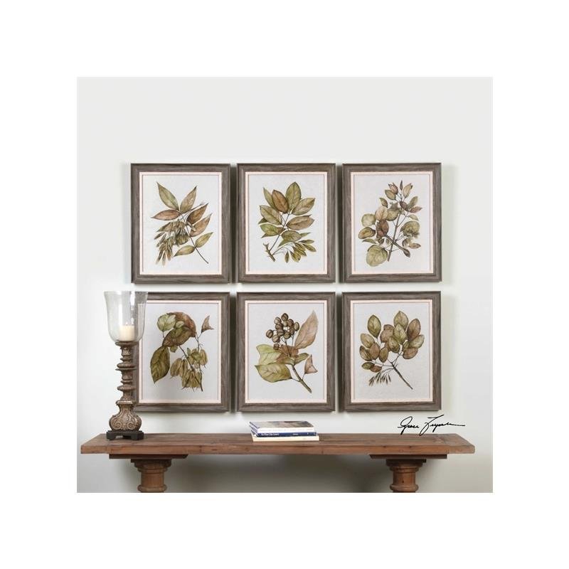 33651 Green Floral Botanical Study S/6 by Uttermost,,