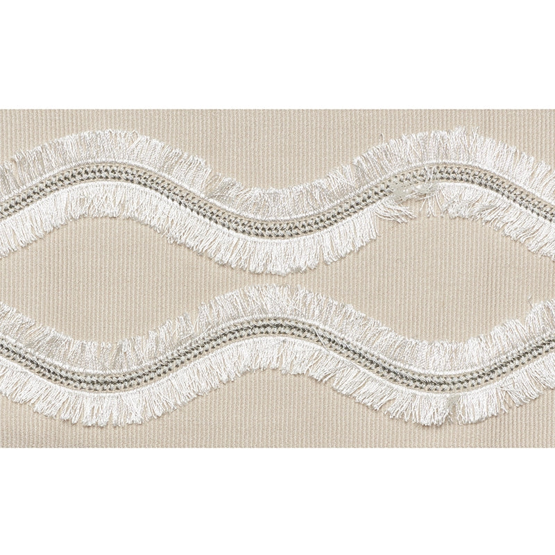 74330 | Ogee Embroidered Tape, Neutral - Schumacher Fabric