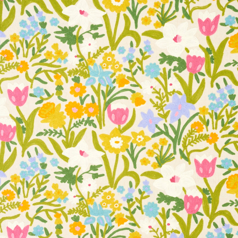 Purchase sample of 78291 Crewel Garden, Multi by Schumacher Fabric