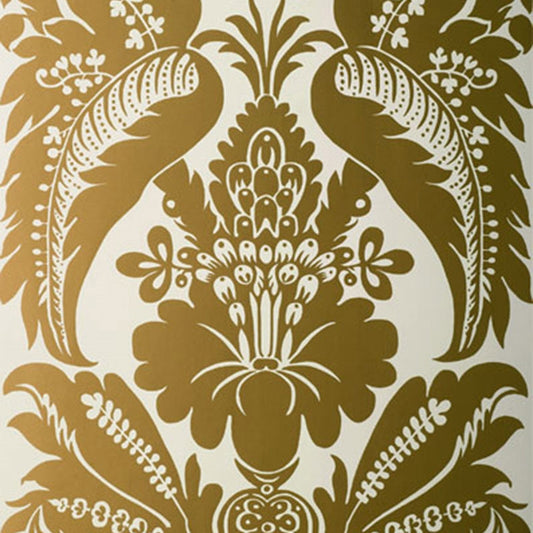 Select 5003731 Montebello Damask Slate Schumacher Wallpaper