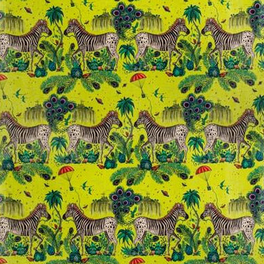 Acquire F1477/01 Lost World Velvet Lime Animal/Insect by Clarke And Clarke Fabric