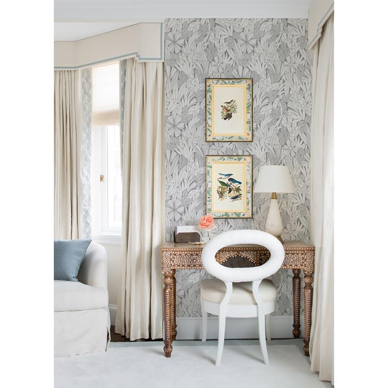 Acquire 4081-26344 Happy Bannon Grey Leaves Grey A-Street Prints Wallpaper
