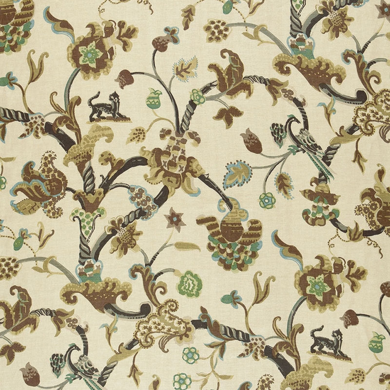 Purchase sample of 174531 Eastbury Manor Print, Moonstone by Schumacher Fabric
