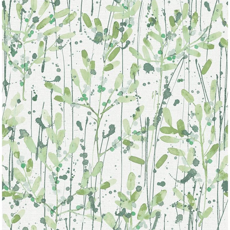 Sample 2975-26241 Scott Living II, Leandra Green Floral Trail by A-Street Prints Wallpaper