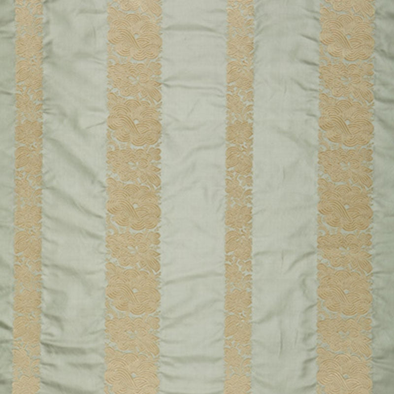 Purchase sample of 64432 Mandarin Silk Stripe, Ocean Mist by Schumacher Fabric