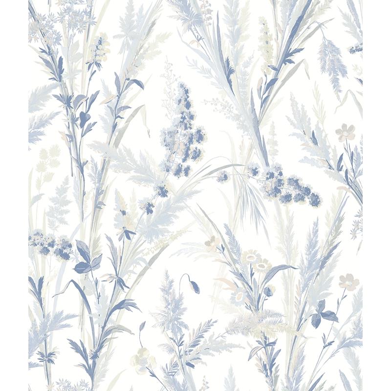 Sample 4072-70028 Delphine, Hillaire Navy Meadow Wallpaper by Chesapeake