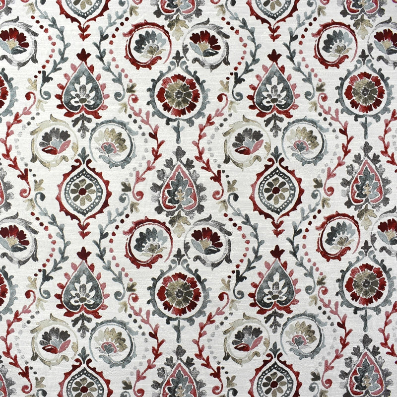 Looking F2373 Redstone Red Medallion Greenhouse Fabric