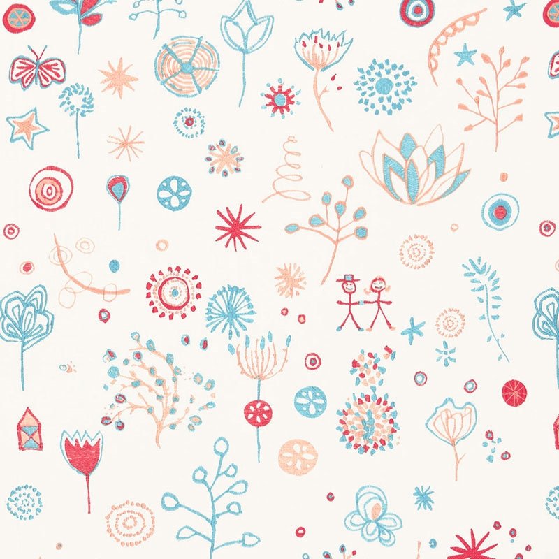 Purchase sample of 66240 Lollipop, Punch / Turquoise by Schumacher Fabric