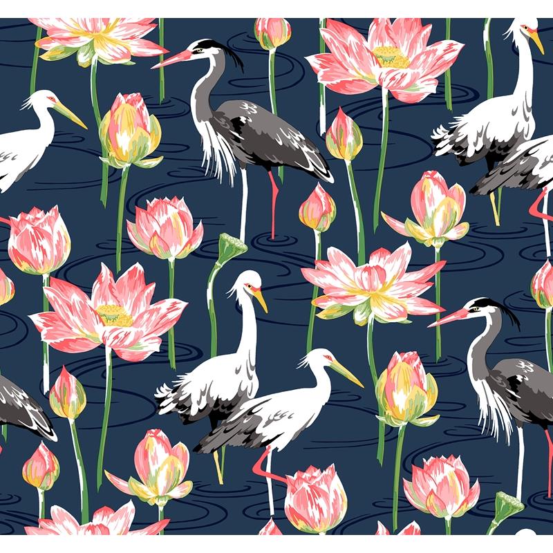 Sample 4081-87550 Happy, Barton Navy Heron by A-Street Prints Wallpaper