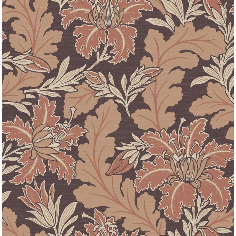 Sample 2970-26144 Revival, Butterfield Burgundy Floral Wallpaper by A-Street Prints Wallpaper